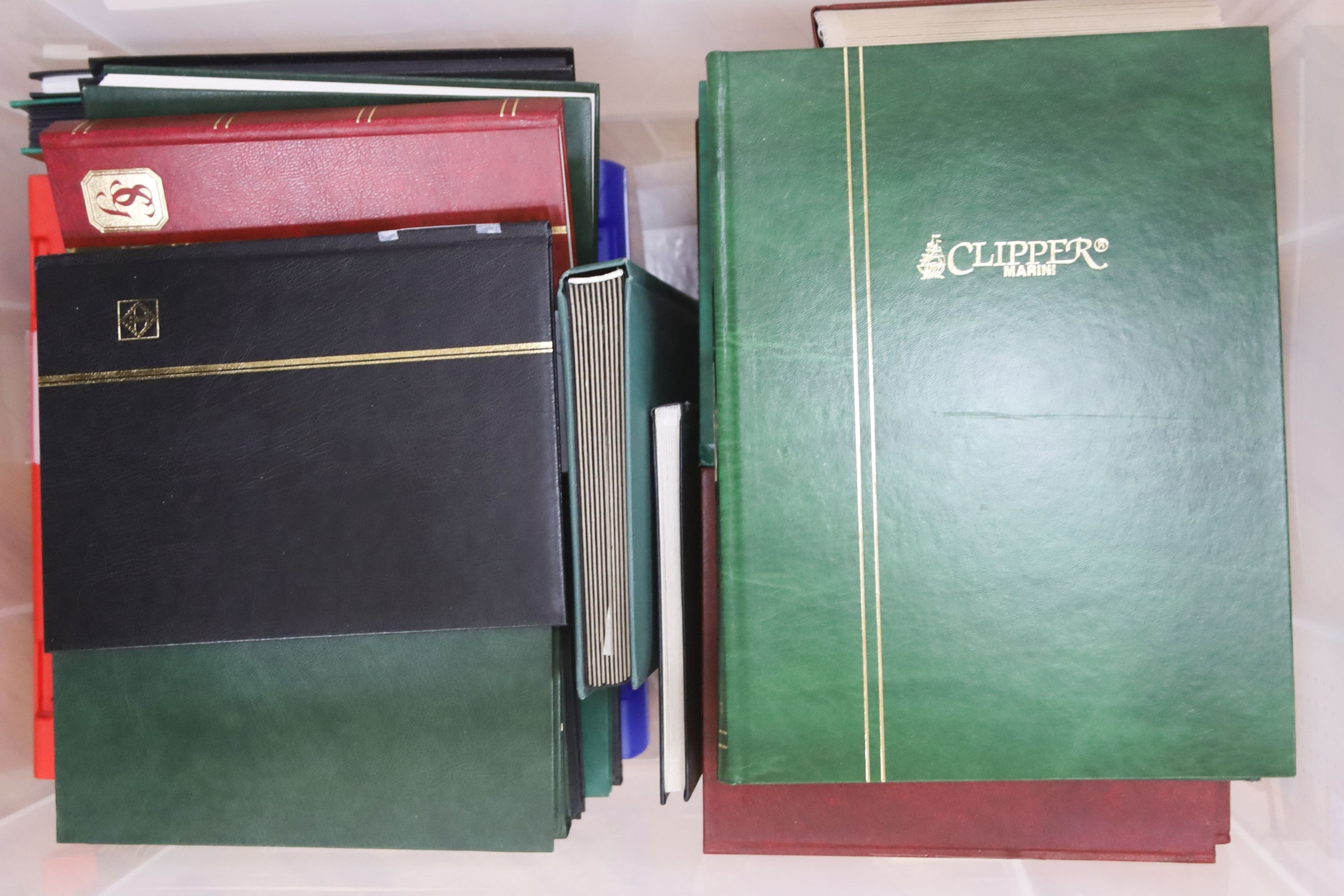 World stamps in albums, stock books - Cyprus, Gibraltar, Malta, Europe, Belgium, Spain, USA 1857-modern. Mostly used.